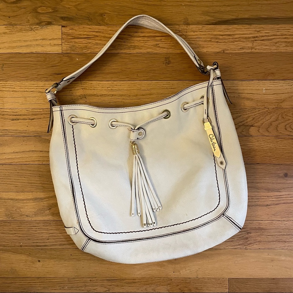 White leather Cole Haan Tote